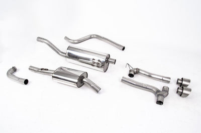 Ford Fiesta MK8 1.0T ST Line (Non GPF Models) Dual Outlets - Resonated (Quieter) Dual Outlet Exhaust System Brushed Titanium GT-100 Trims (Includes Maxton Diffuser)