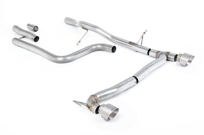 Ford Fiesta MK8 1.0T ST Line (GPF Models) Dual Outlets - Non-Resonated (Louder) GPF/OPF Back with Brushed Titanium GT-100 Trims (Includes Maxton Diffuser)