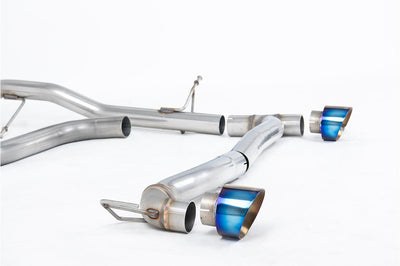 Ford Fiesta MK8 1.0T ST Line (GPF Models) Dual Outlets - Non-Resonated (Louder) GPF/OPF Back with Burnt/Blue Titanium GT-100 Trims (Includes Maxton Diffuser)