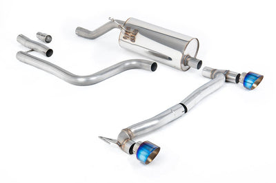 Ford Fiesta MK8 1.0T ST Line (GPF Models) Dual Outlets - Resonated (Quieter) GPF/OPF Back with Burnt/Blue Titanium GT-100 Trims (Includes Maxton Diffuser)