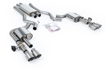 Ford Mustang 2.3 (S550/S650 Fastback) - Valved Resonated Cat-back with Brushed Titanium Trims