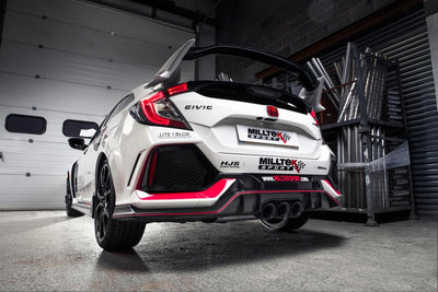 Honda Civic FK8 Type R - Part Resonated Road+ Cat Back with 3 x Cerakote Black GT-100 Trims