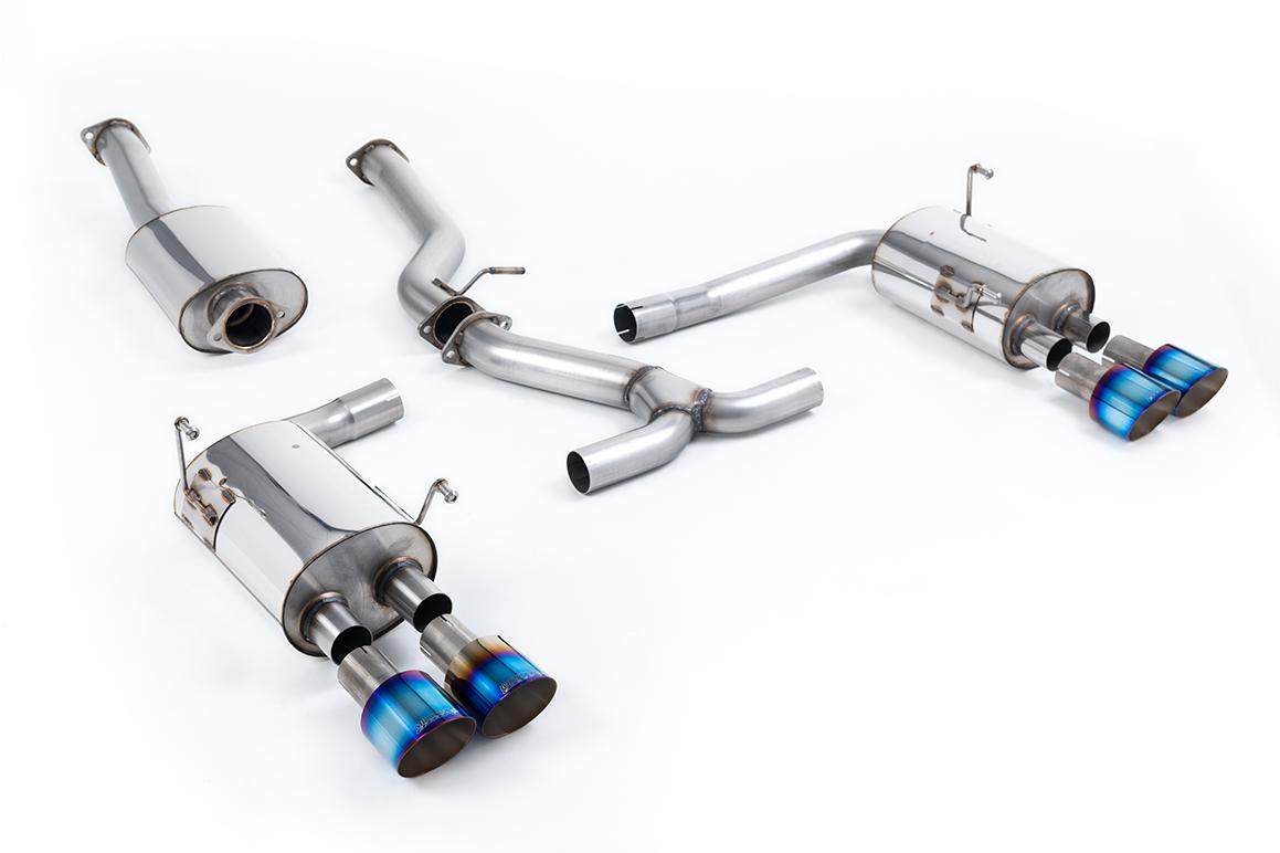 Subraru Impreza WRX & STi (2014 - 2021) - Resonated (Quieter) Cat-Back Exhaust System with Burnt Titanium GT-100 Tips - EC-Approved.