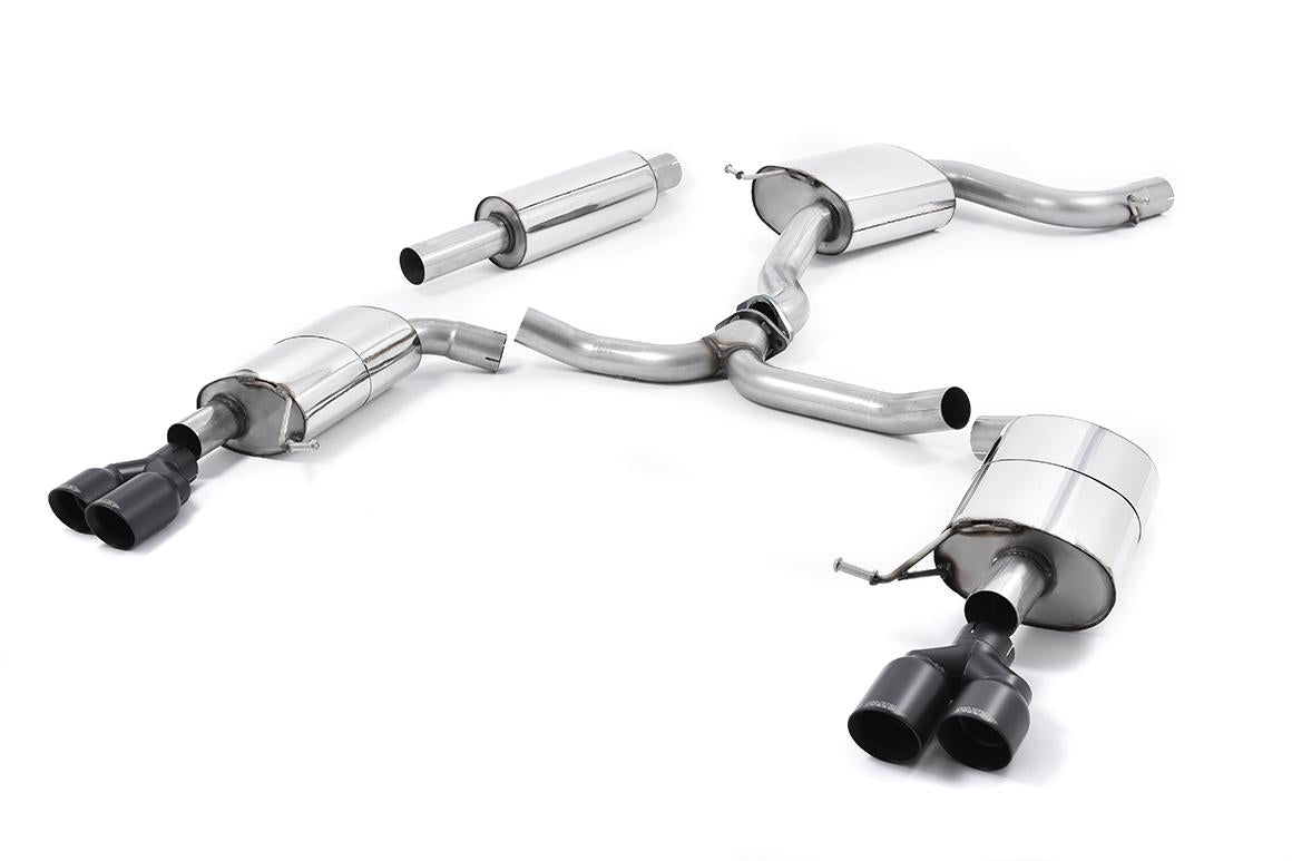 Seat Leon ST Cupra 280/290 2.0 TSI (Non GPF Models) - Resonated (Quieter) Cat-Back Exhaust System with Quad Round Cerakote Black Tips