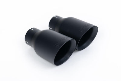 VW Golf R Mk6 - Resonated (Quieter) Cat-Back Exhaust System with Cerakote Black Trims