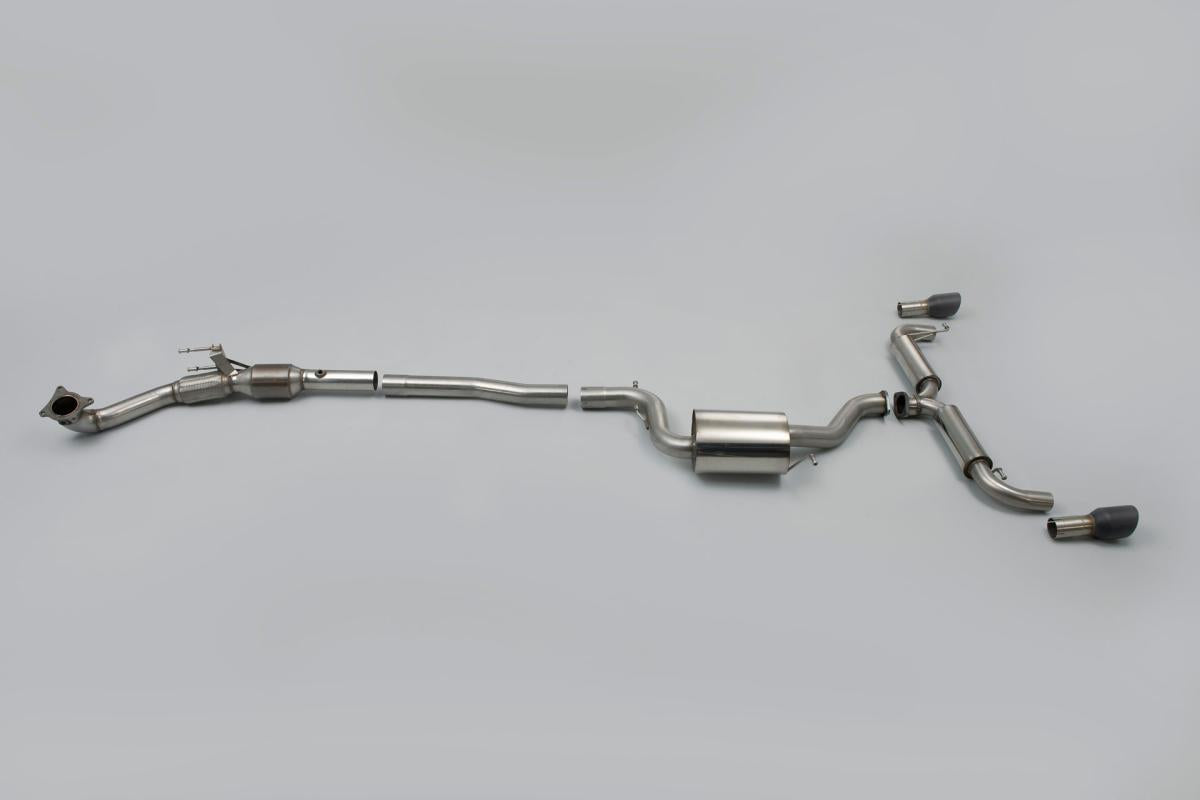 VW Golf GTi Mk6 - Non-Resonated (Louder) Turbo-Back Exhaust System with Hi-Flow Sports Catalyst & Matt-Black Trims