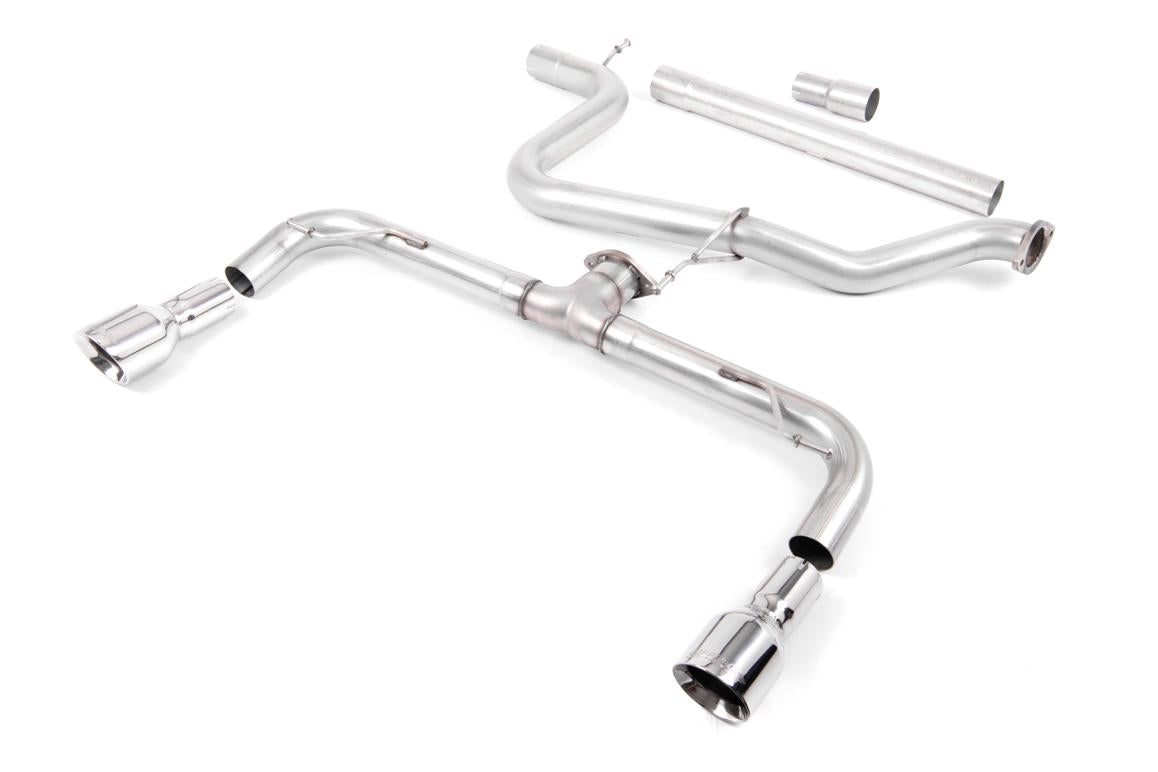 VW Golf GTD Mk7 - Non-Resonated (Louder) with Dual GT100 Tips Cat-Back Exhaust System (GTI Style)