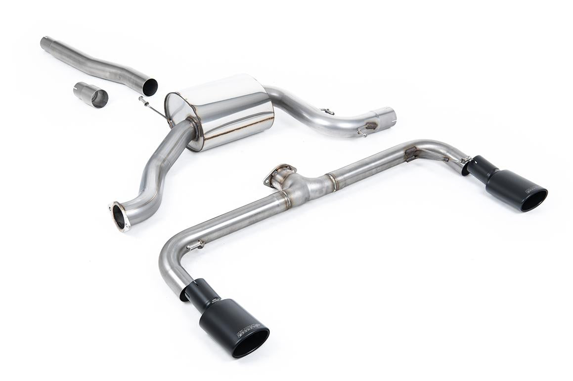 VW Scirocco GT 2.0 TSI 200ps - Non-Resonated (Louder) Cat-Back Exhaust System with Cerakote Black Oval Tips (For Scirocco R Valance)