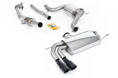 VW Golf Mk5 GTi 2.0T - Resonated (Quieter) Turbo-Back Exhaust System with Hi-Flow Sports Catalyst & Cerakote Black Tips