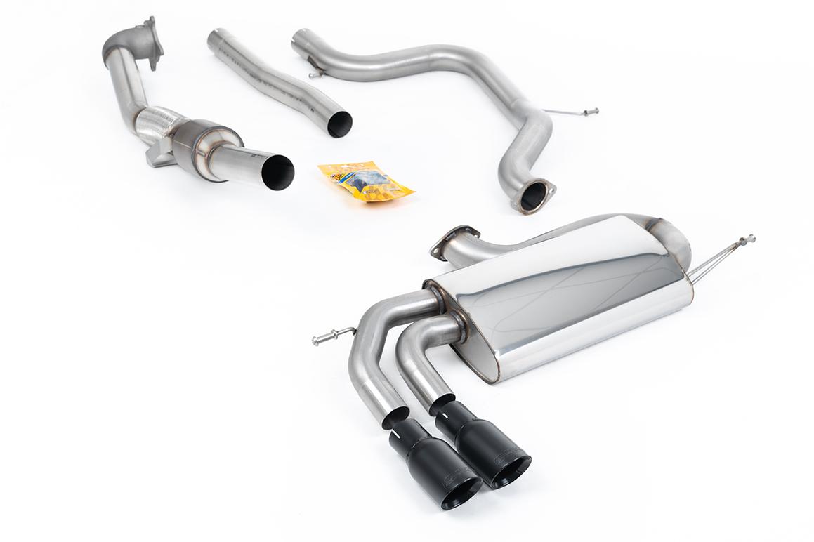 VW Golf Mk5 GTi 2.0T - Non-Resonated (Louder) Turbo-Back Exhaust System with Hi-Flow Sports Catalyst & Cerakote Black Tips