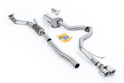 VW Jetta MK6 GLI 2.0T TSI - Resonated (Quieter) Turbo-Back Exhaust System with HJS Catalyst with Twin Polished Tips