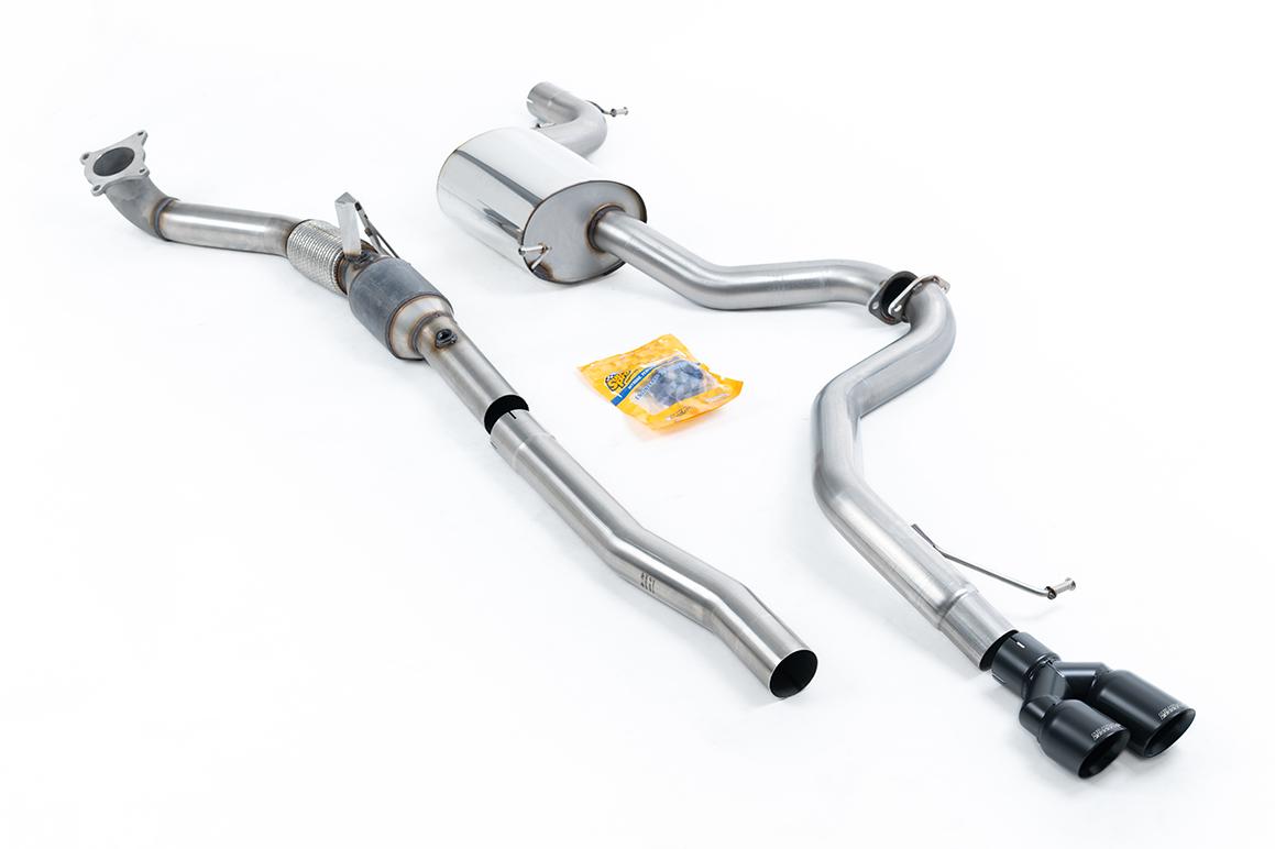 VW Jetta MK6 GLI 2.0T TSI - Resonated (Quieter) Turbo-Back Exhaust System with Hi-Flow Sports Catalyst & Twin Cerakote Black Tips