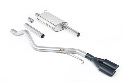 VW T6 LWB 2.0TSI Petrol - Road+ Cat-Back Exhaust System with Twin Cerakote Black Oval Outlets