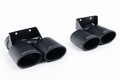 VW Golf R Mk7.5 Estate - Resonated (Quieter) Cat-Back Exhaust System with Black Quad Oval Tips
