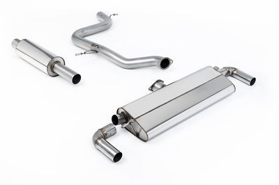 VW Golf MK7.5 GTI (Incl Performance Pack/Non GPF) - Resonated (Quieter) Cat-Back Exhaust System with GT-100 Polished Trims