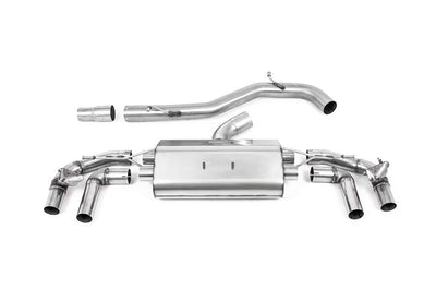 VW Golf R MK8/MK8.5 - 80MM Non-Resonated (Louder) OPF Back Exhaust System with Titanium GT-115 Trims
