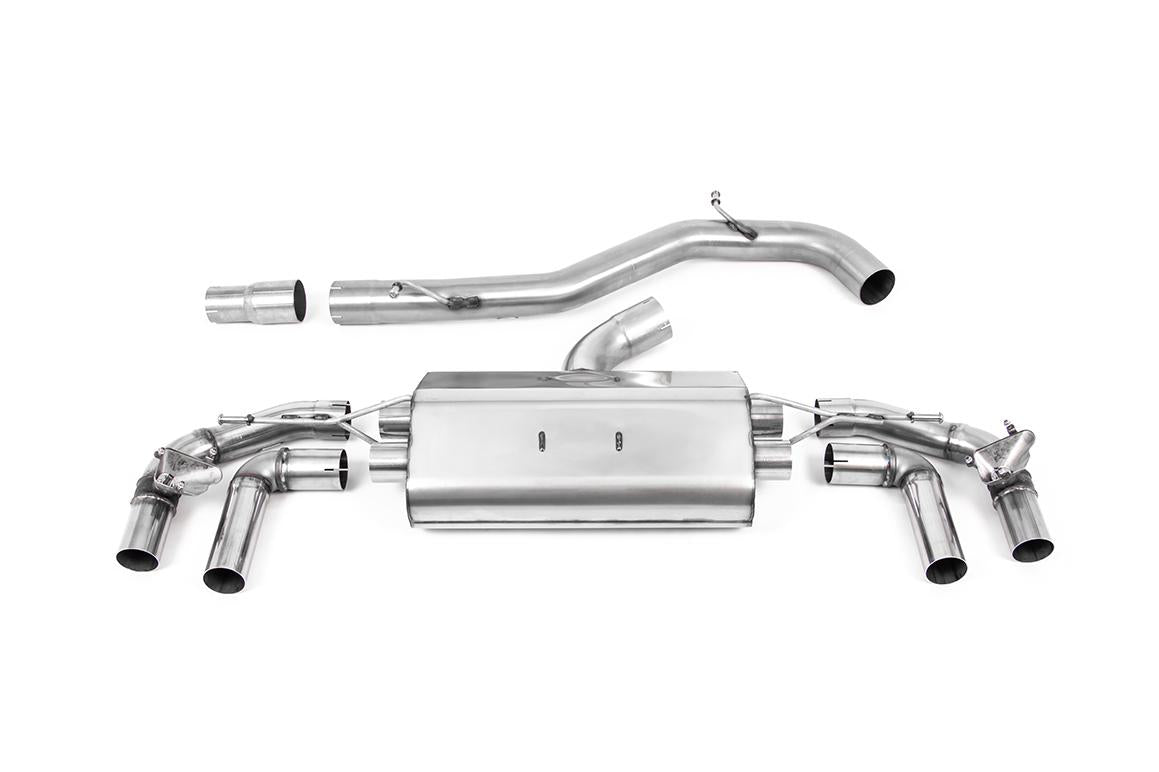 VW Golf R MK8/MK8.5 - 80MM Non-Resonated (Louder) OPF Back Exhaust System with Burnt Titanium GT-115 Trims