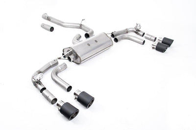 VW Tiguan R EA888.4 MQB EVO (GPF Models) - Non-Resonated (Louder) GPF/OPF Back Exhaust System with JET-100 Carbon Trims - Re-uses Factory Valve Motors