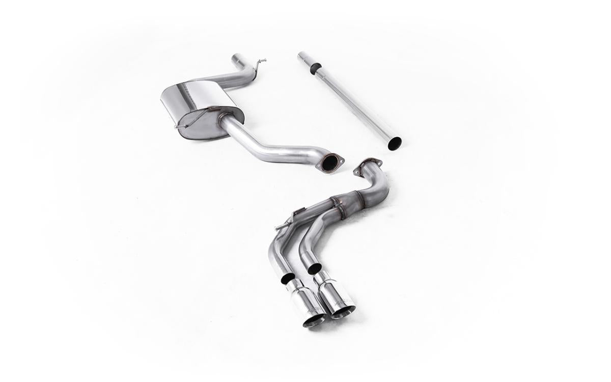 Seat Leon FR 1.8 TSI & VW Golf MK7.5 1.5TSI - Non-Resonated (Louder) Cat-Back Exhaust System with Polished GT-80 Trims (GTD Style)