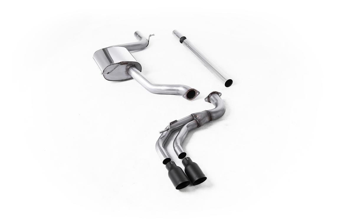 Seat Leon FR 1.8 TSI & VW Golf MK7.5 1.5TSI - Non-Resonated (Louder) Cat-Back Exhaust System with Cerakote Black GT-80 Trims (GTD Style)