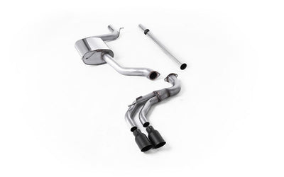 Seat Leon FR 1.8 TSI & VW Golf MK7.5 1.5TSI - Non-Resonated (Louder) Cat-Back Exhaust System with Cerakote Black GT-80 Trims (GTD Style)