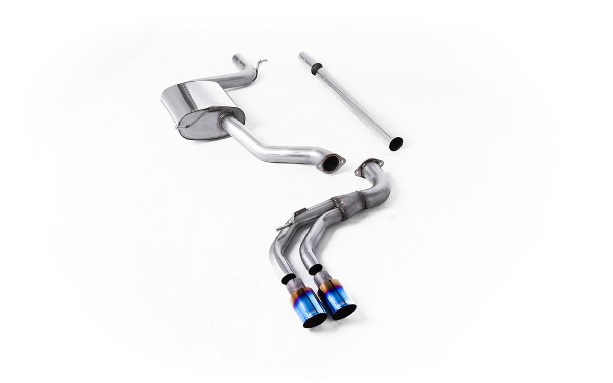 Seat Leon FR 1.8 TSI & VW Golf MK7.5 1.5TSI - Non-Resonated (Louder) Cat-Back Exhaust System with Burnt Titanium Trims (GTD Style)