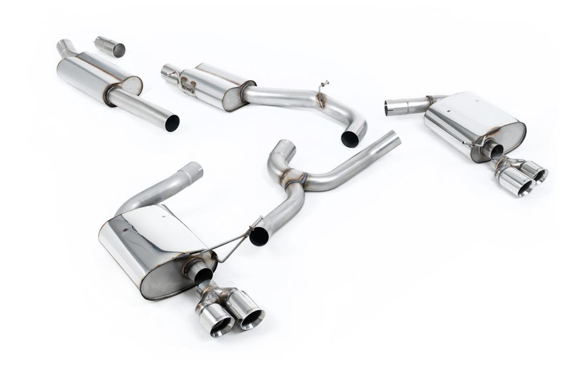 Seat Leon ST Cupra 300 (Non GPF Models) - Resonated (Quieter) Cat-Back Exhaust System with Polished Quad GT Round Tips