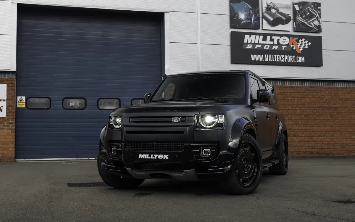 Land Rover Defender 130 5.0 V8 (GPF Models) - Special Edition Black Coated OPF/GPF Back Resonated Valved System with Quad GT-90 Cerakote Black Trims
