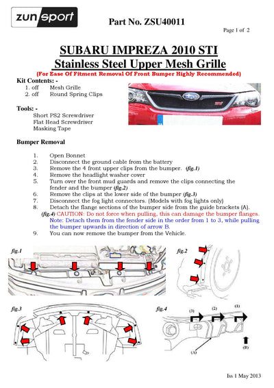 Zunsport Subaru Impreza STi - Upper Grille