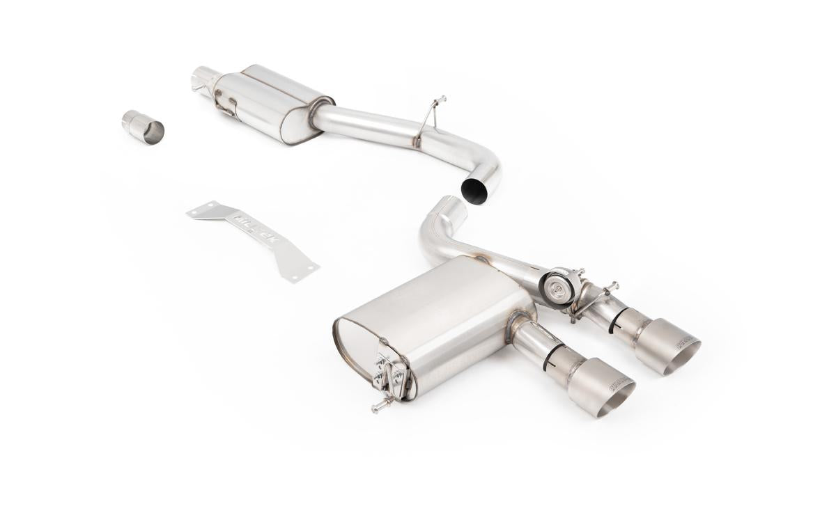 VW Golf MK5 R32 3.2 V6 - V2 3" Valved System with Brushed Titanium Tips - Fits OE downpipe only