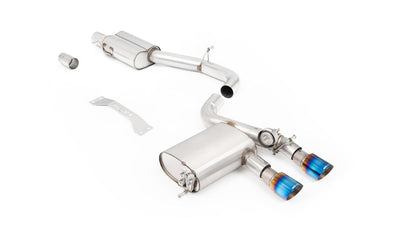 VW Golf MK5 R32 3.2 V6 - V2 3" Valved System with Burnt/Blue Titanium Tips - Fits OE downpipe only