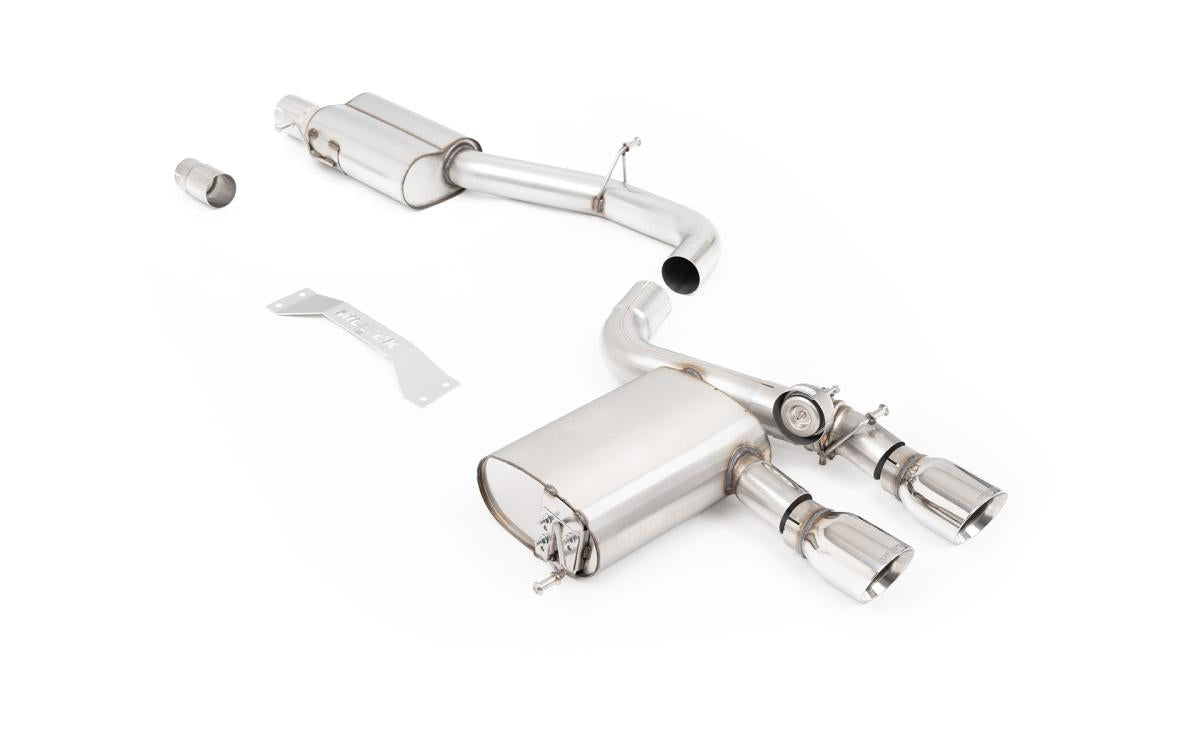 VW Golf MK5 R32 3.2 V6 - V2 3" Valved System with Polished Tips - Fits OE downpipe only