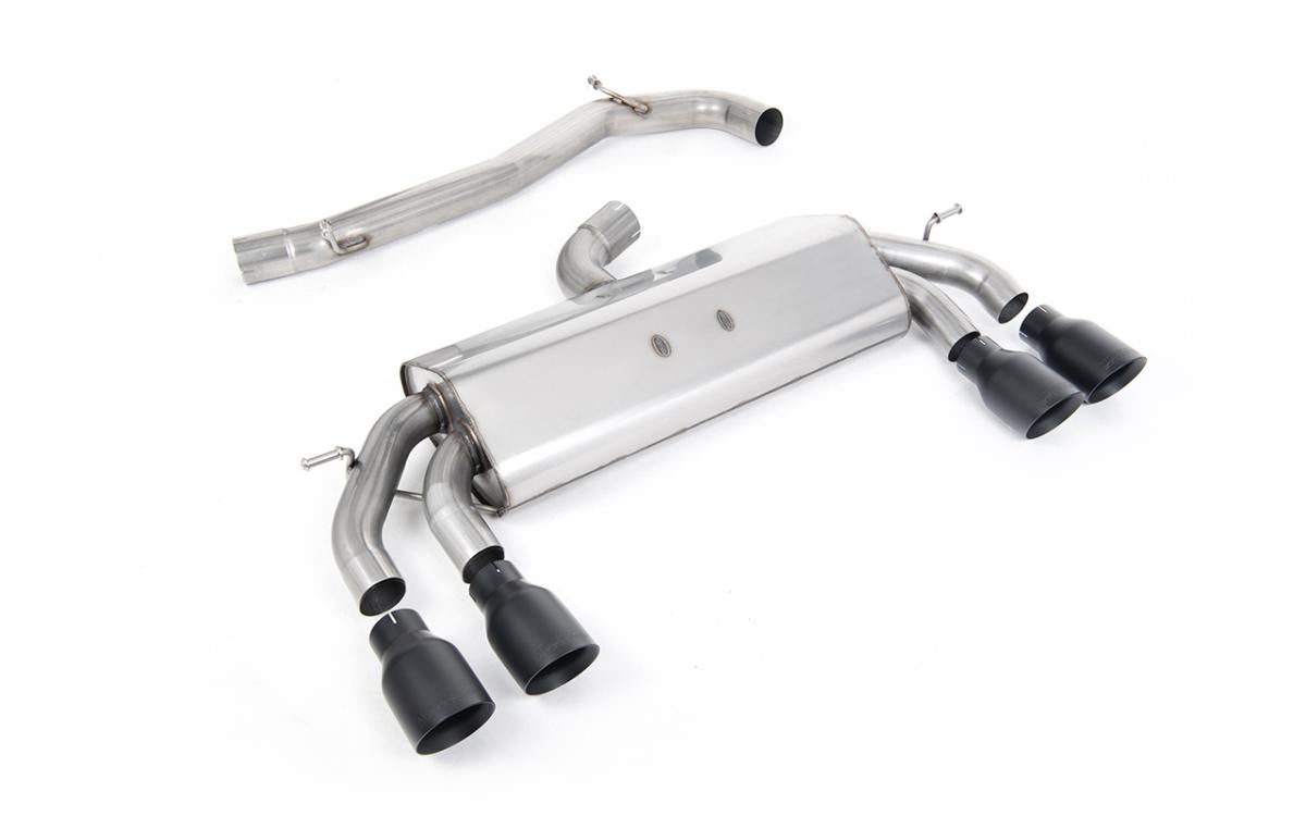VW Golf R MK7.5 2.0 TSI 310ps (Non GPF Models & 76mm systems) - Non-Valved & Non-Resonated (Louder) Cat-Back Race Exhaust System with Cerakote Black GT-100 Round Tips