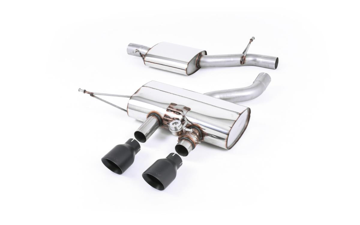VW Golf R Mk6 - Resonated (Quieter) Cat-Back Exhaust System with Cerakote Black Trims