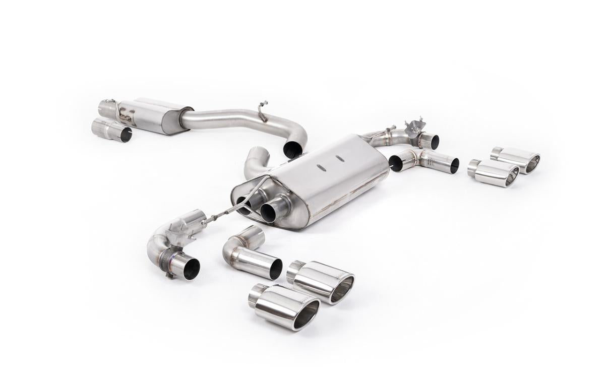 VW Golf R Mk7.5 - 80mm / 3.15 inch Valved Resonated (Quieter) Race System with Polished Oval Tips