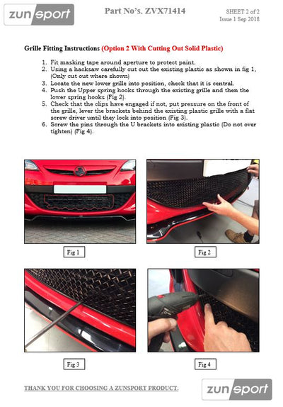 Zunsport Vauxhall Astra GTC VXR - Front Grille Set