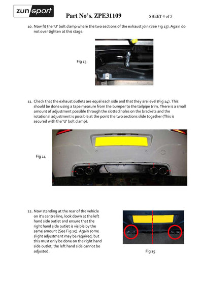 Zunsport Peugeot RCZ Quad Exhaust Conversion - 2.0 HDI 163hp
