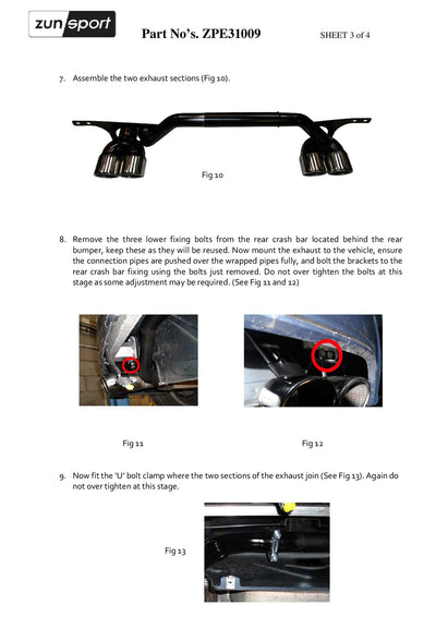 Zunsport Peugeot RCZ Quad Exhaust Conversion - 1.6 200hp