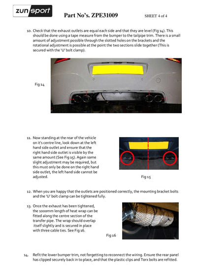 Zunsport Peugeot RCZ Quad Exhaust Conversion - 1.6 200hp