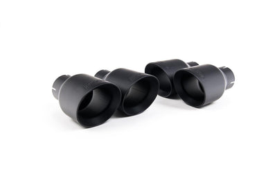 Audi S4/S5 B9 Sport Diff without Brace Bars - Non-Resonated (Louder) Cat-Back Exhaust System with Quad GT-100 Cerakote Black Trims