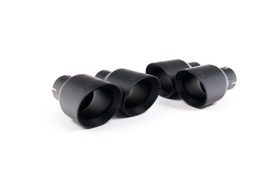 Audi S5 B9 Coupe/Cabriolet Non Sport Diff models - Resonated (Quieter) Cat-Back Exhaust System with Quad GT-100 Black Trims