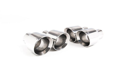Audi S5 B9 Sport Diff models without Brace Bars - Resonated (Quieter) Cat-Back Exhaust System with Quad GT-100 Polished Trims