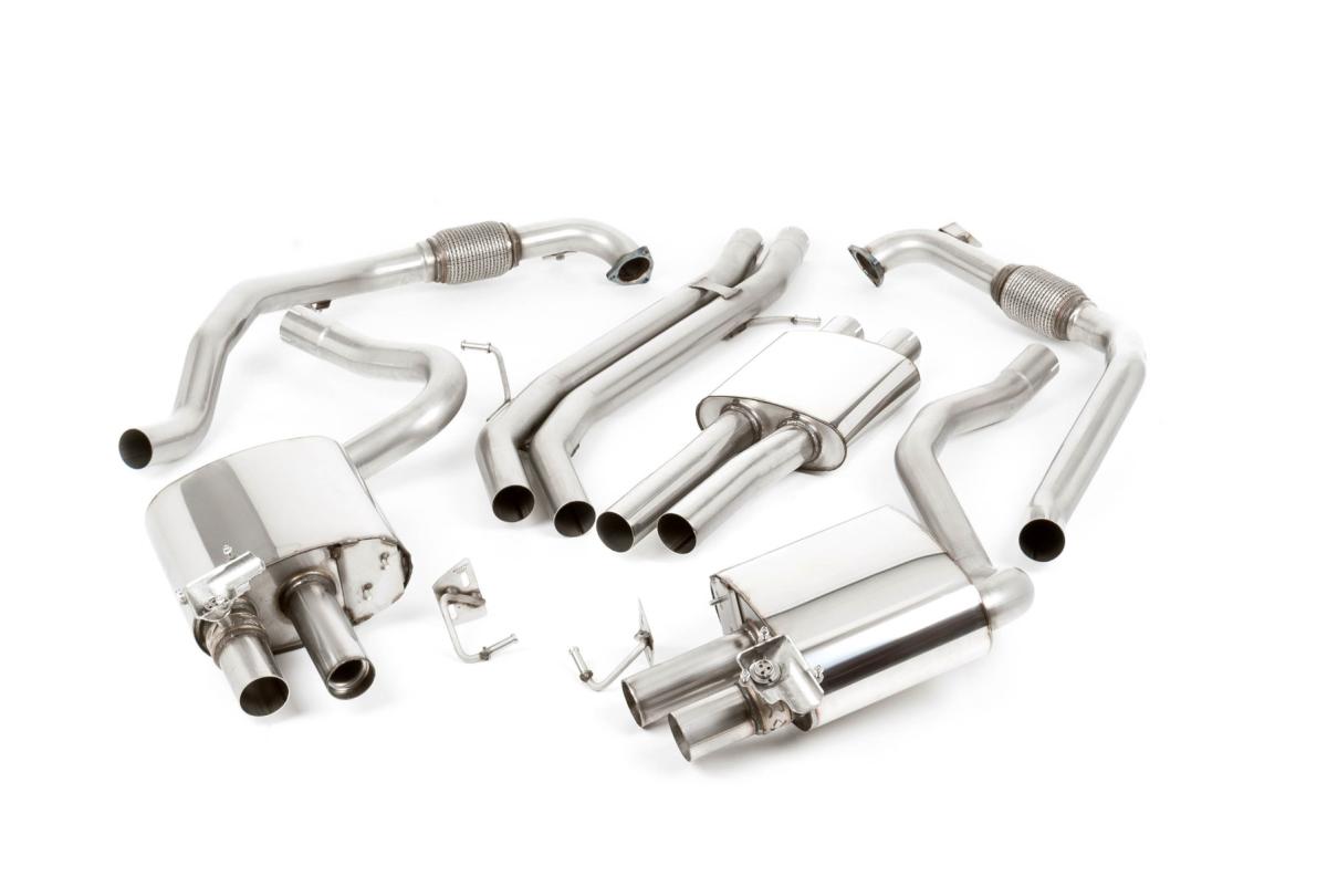 Audi S5 B9 Coupe/Cabriolet Non Sport Diff models - Resonated (Quieter) Cat-Back Exhaust System with Quad Polished Oval Trims