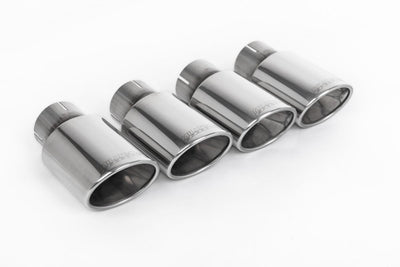 Audi S4/S5 B9 Sport Diff without Brace Bars - Resonated (Quieter) Cat-Back Exhaust System with Quad Polished Oval Trims