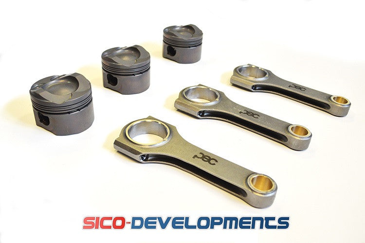 Ford 1.0 Ecoboost Turbo Low Comp PEC Designed Wossner Forged Pistons & PEC Steel Connecting Rod Kit