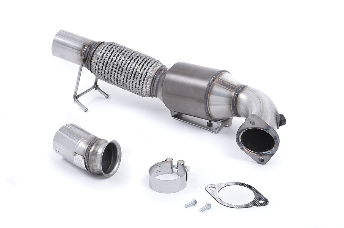 Miltek Focus RS MK3 - Large Bore Downpipe and Hi-Flow Sports Cat For fitment to OE Cat Back Only