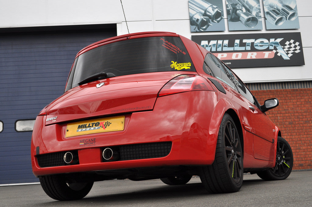Milltek Exhaust Renault Mégane Renaultsport 225 2.0T Turbo-back including Hi-Flow Sports Cat with Dual GT80 LITE tailpipe (SSXRN403)