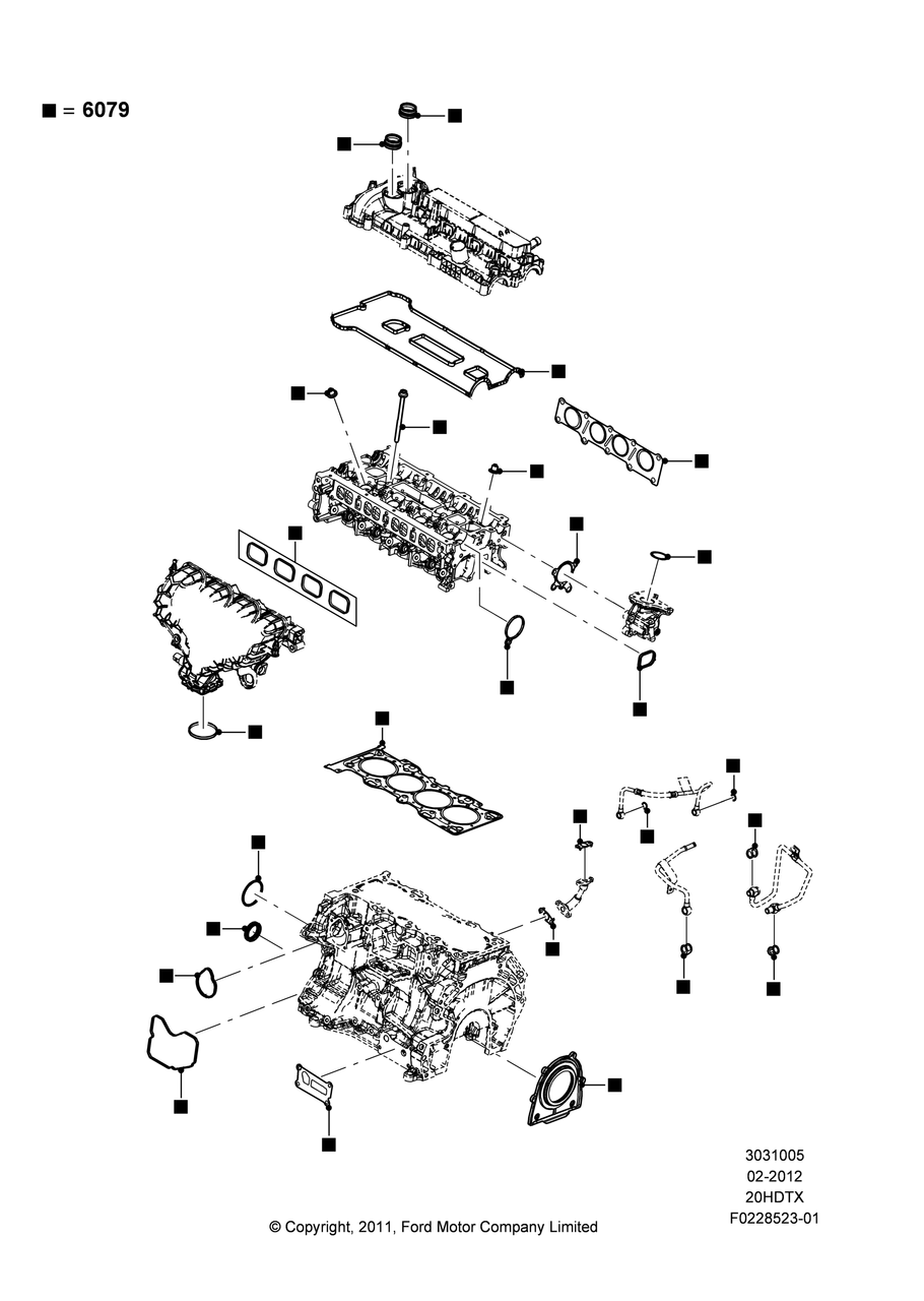 Engine gasket kit for a MK3 Focus ST