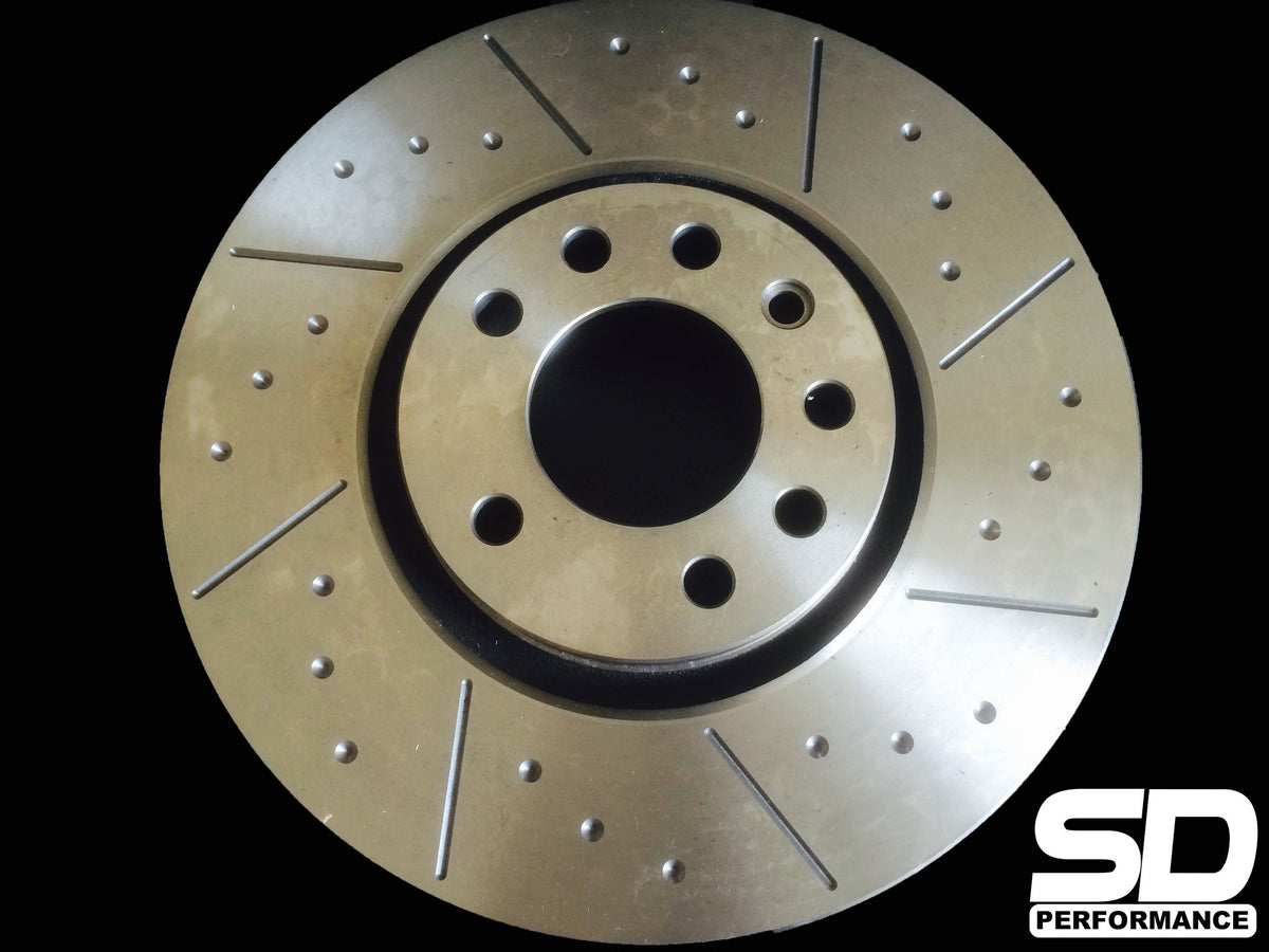 SD Performance Corsa D VXR 308mm front discs - Dimpled and Grooved