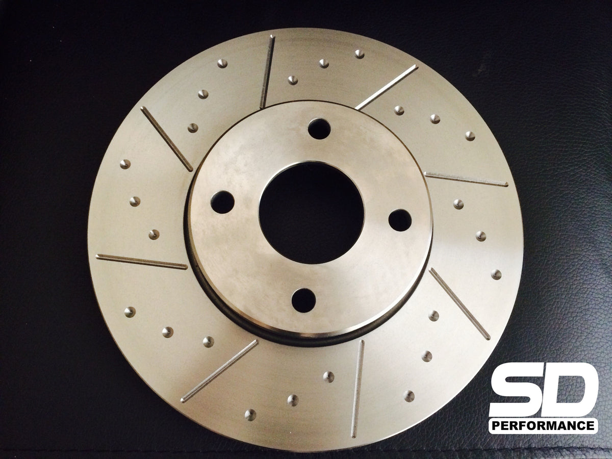 SD Performance Fiesta MK6 ST150 Performance 280mm front discs - Dimpled and Grooved